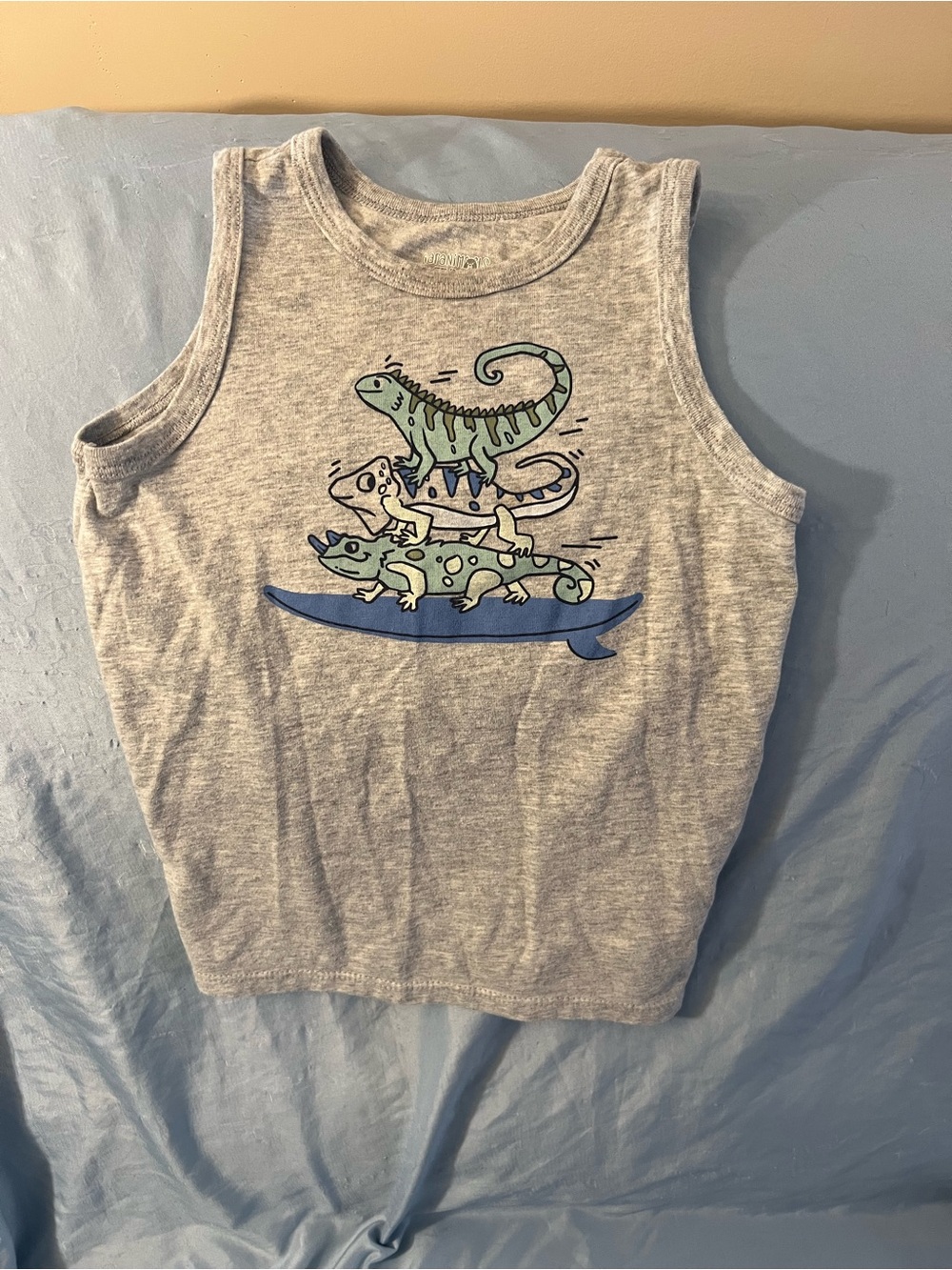 Garanimals Heather Gray Tank with Green Lizard Graphic